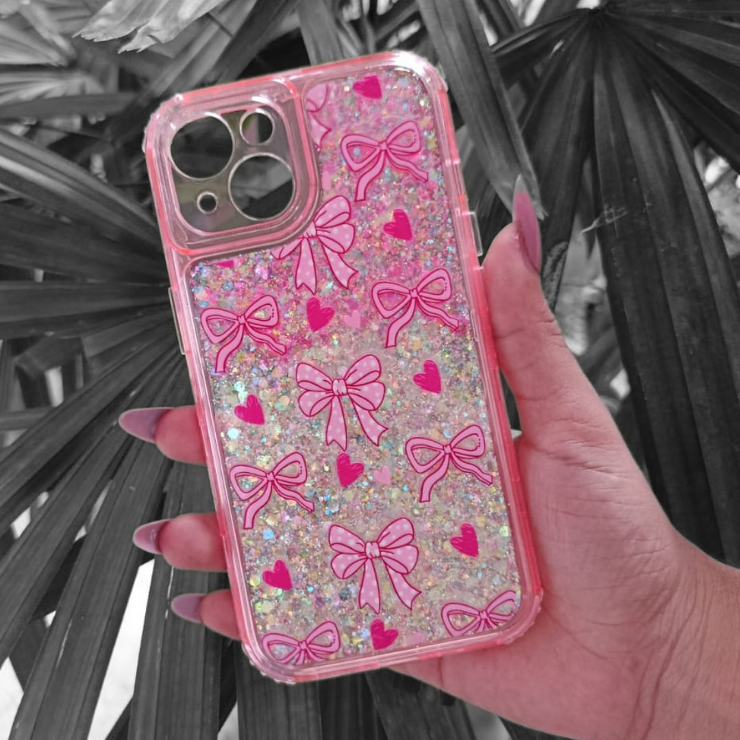 Case 360 Full Protection para iPhone | Diseño Coquette con Lazos Rosas ✨