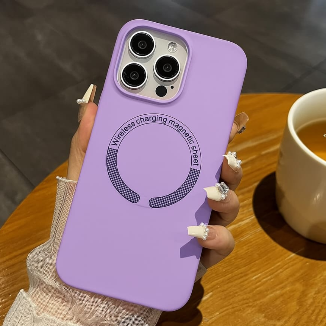Funda de Silicona Lila Pastel con Tecnología de Alineación Magnética