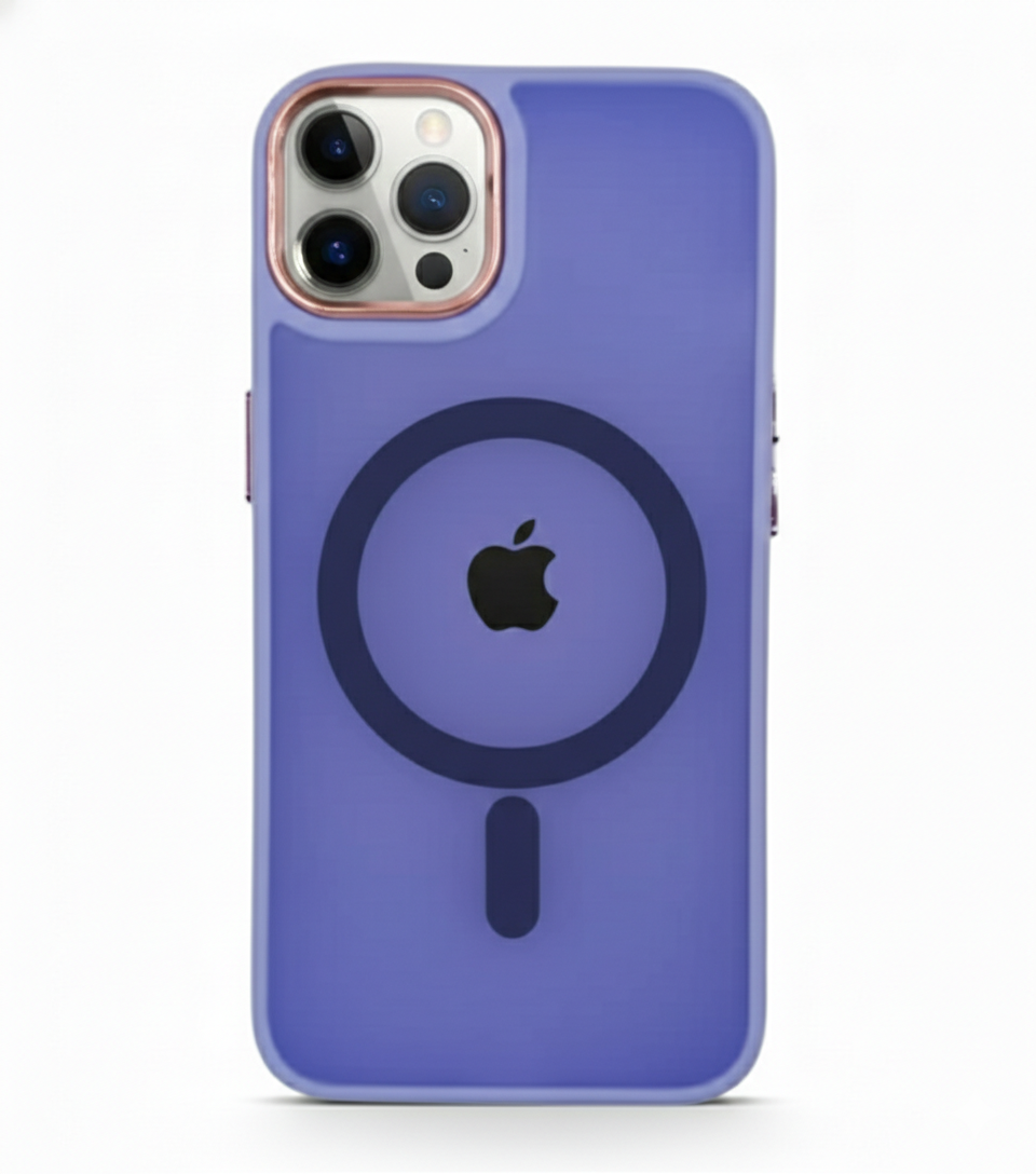 Funda Protectora Ultra-Slim Color Lila Translúcido con Carga Magnética Integrada – Compatible con iPhone
