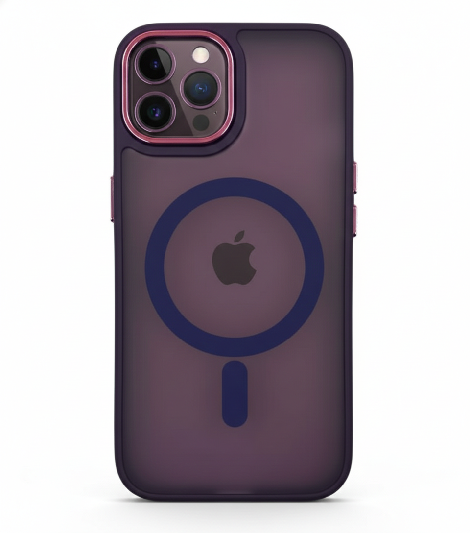 Funda Protectora Ultra-Slim Color Púrpura Translúcido con Carga Magnética Integrada – Compatible con iPhone